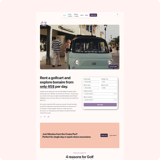 Golfcart rental website project